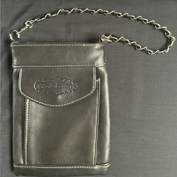 Rustic Couture Black Faux leather purse with chain strap. - Picture 2 of 16